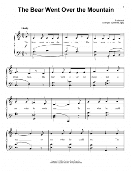 page one of The Bear Went Over The Mountain (arr. Denes Agay) (Easy Piano)