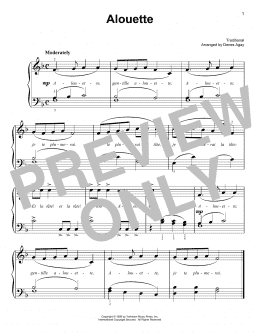 page one of Alouette (arr. Denes Agay) (Easy Piano)