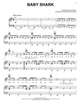 page one of Baby Shark (Piano, Vocal & Guitar Chords (Right-Hand Melody))