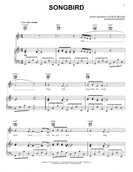 page one of Songbird (Piano, Vocal & Guitar Chords (Right-Hand Melody))