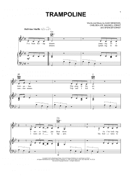 page one of Trampoline (Piano, Vocal & Guitar Chords (Right-Hand Melody))