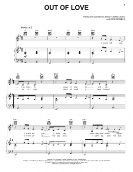 page one of Out Of Love (Piano, Vocal & Guitar Chords (Right-Hand Melody))