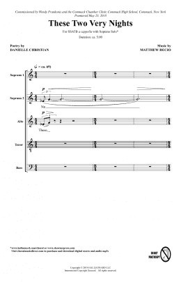 page one of These Two Very Nights (SATB Choir)