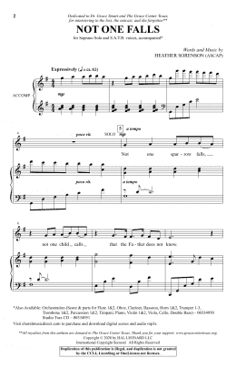 page one of Not One Falls (SATB Choir)