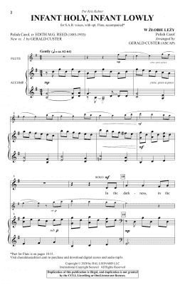 page one of Infant Holy, Infant Lowly (arr. Gerald Custer) (SAB Choir)