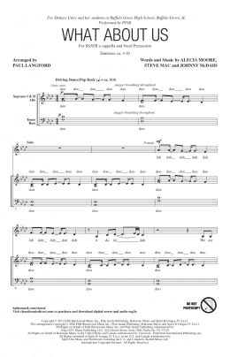 page one of What About Us (arr. Paul Langford) (SATB Choir)