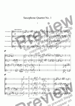 page one of Sax Quartet No. 1