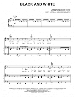 page one of Black And White (Piano, Vocal & Guitar Chords (Right-Hand Melody))