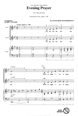 page one of Evening Prayer (from Hansel And Gretel) (arr. Audrey Snyder) (2-Part Choir)