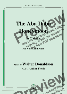 page one of Walter Donaldson-Aba Daba Honeymoon,in C Major,for Voice and Piano