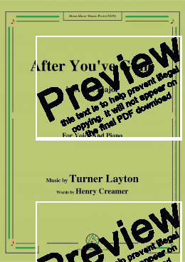 page one of Turner Layton-After You've Gone,in A flat Major,for Voice and Piano