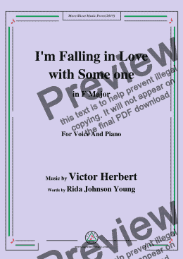 page one of Victor Herbert-I'm Falling in Love with Someone,in F Major,for Voice and Piano