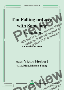 page one of Victor Herbert-I'm Falling in Love with Someone,in G flat Major,for Voice&Piano