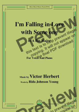 page one of Victor Herbert-I'm Falling in Love with Someone,in A flat Major,for Voice&Piano
