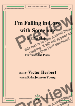 page one of Victor Herbert-I'm Falling in Love with Someone,in E flat Major,for Voice&Piano