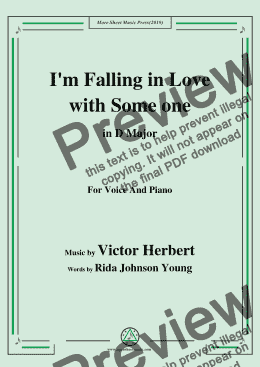 page one of Victor Herbert-I'm Falling in Love with Someone,in D Major,for Voice&Piano