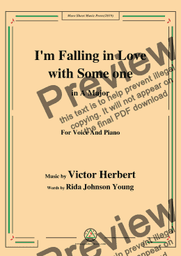 page one of Victor Herbert-I'm Falling in Love with Someone,in A Major,for Voice&Piano