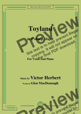 page one of Victor Herbert-Toyland,in F sharp Major,for Voice and Piano