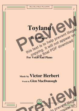 page one of Victor Herbert-Toyland,in A Major,for Voice and Piano