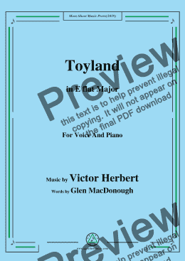 page one of Victor Herbert-Toyland,in E flat Major,for Voice and Piano