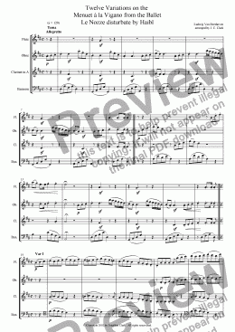 page one of Twelve variations on the Menuet a la Vigano
