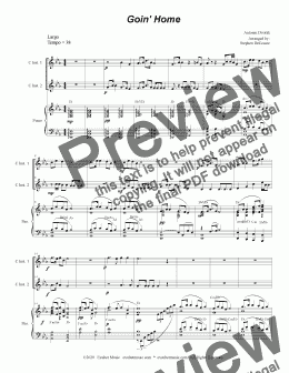 page one of Goin' Home (Duet for C-Instruments)