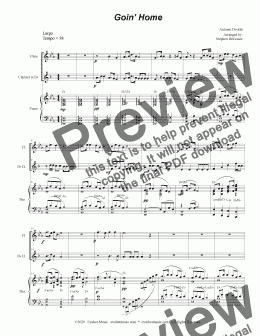 page one of Goin' Home (Duet for Flute and Bb-Clarinet)