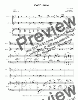 page one of Goin' Home (Duet for Soprano and Alto Saxophone)