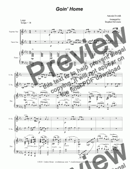 page one of Goin' Home (Duet for Soprano and Tenor Saxophone)