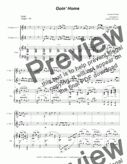 page one of Goin' Home (Duet for C-Trumpet)