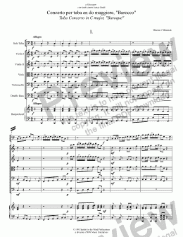 page one of "Baroque Concerto" for Tuba and Orchestra