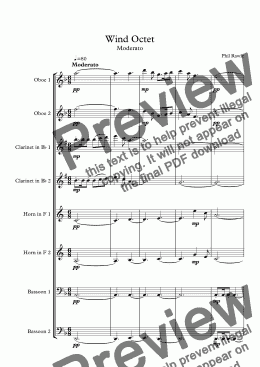 page one of Wind Octet - Moderato