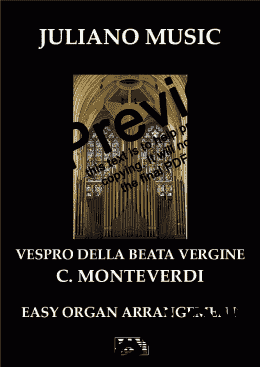 page one of VESPRO DELLA BEATA VERGINE (EASY ORGAN) - C. MONTEVERDI