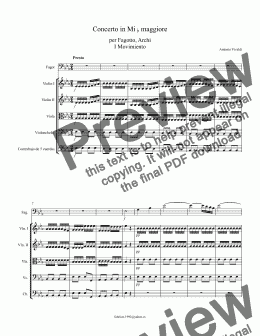 page one of Concerto in Mib maggiore per Fagotto 