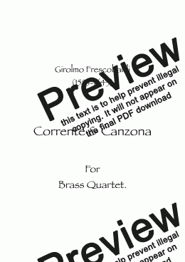 page one of Corrente & Canzona