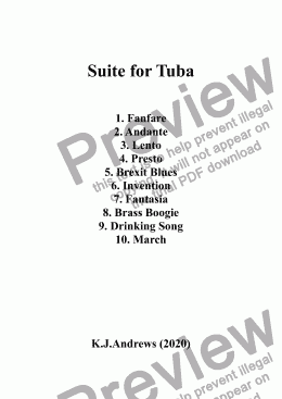 page one of Suite for Tuba: 1. Fanfare