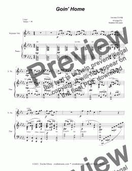 page one of Goin' Home (for Solo Soprano Saxophone and Piano)