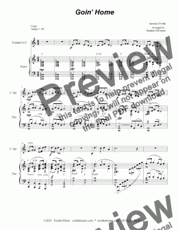 page one of Goin' Home (for C-Trumpet Solo and Piano)