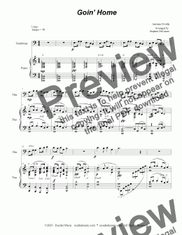 page one of Goin' Home (for Trombone Solo and Piano)