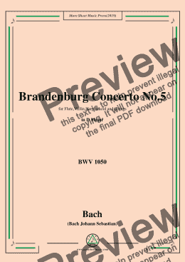 page one of Bach,J.S.-Brandenburg Concerto No.5 in D Major,BWV 1050