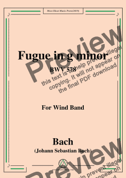 page one of Bach,J.S.-Fugue in g minor,BWV 578,for Wind Band