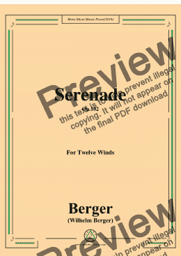 page one of BergerBerger-Serenade,Op.102.for Twelve Winds