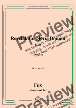 page one of Fux-Revelabitur gloria Domini,K284,in d minor,for A cappella