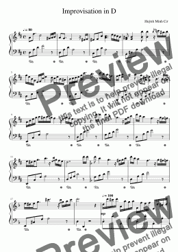 page one of Improvisation in D