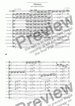 page one of Obertura (para conjunto de 12 saxofones)