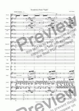 page one of "Night" Symphonic Poem