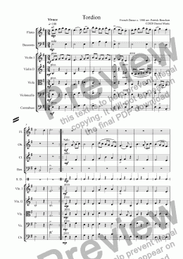 page one of Tordion for Orchestra
