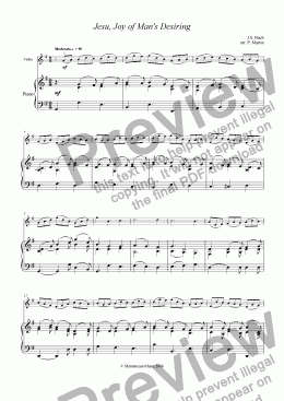 page one of Jesu, Joy of Man’s Desiring - Violin & Piano