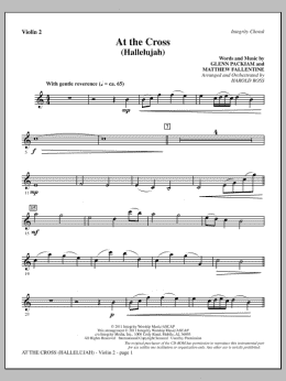 page one of At The Cross (Hallelujah) - Violin 2 (Choir Instrumental Pak)