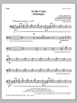 page one of At The Cross (Hallelujah) - Cello (Choir Instrumental Pak)